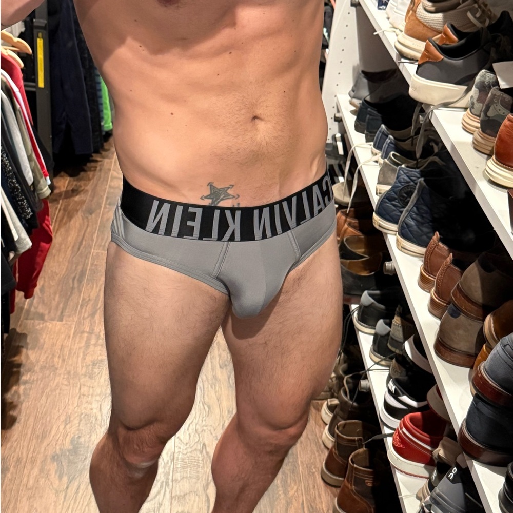 Calvin Klein Men's Black and Gray Briefs